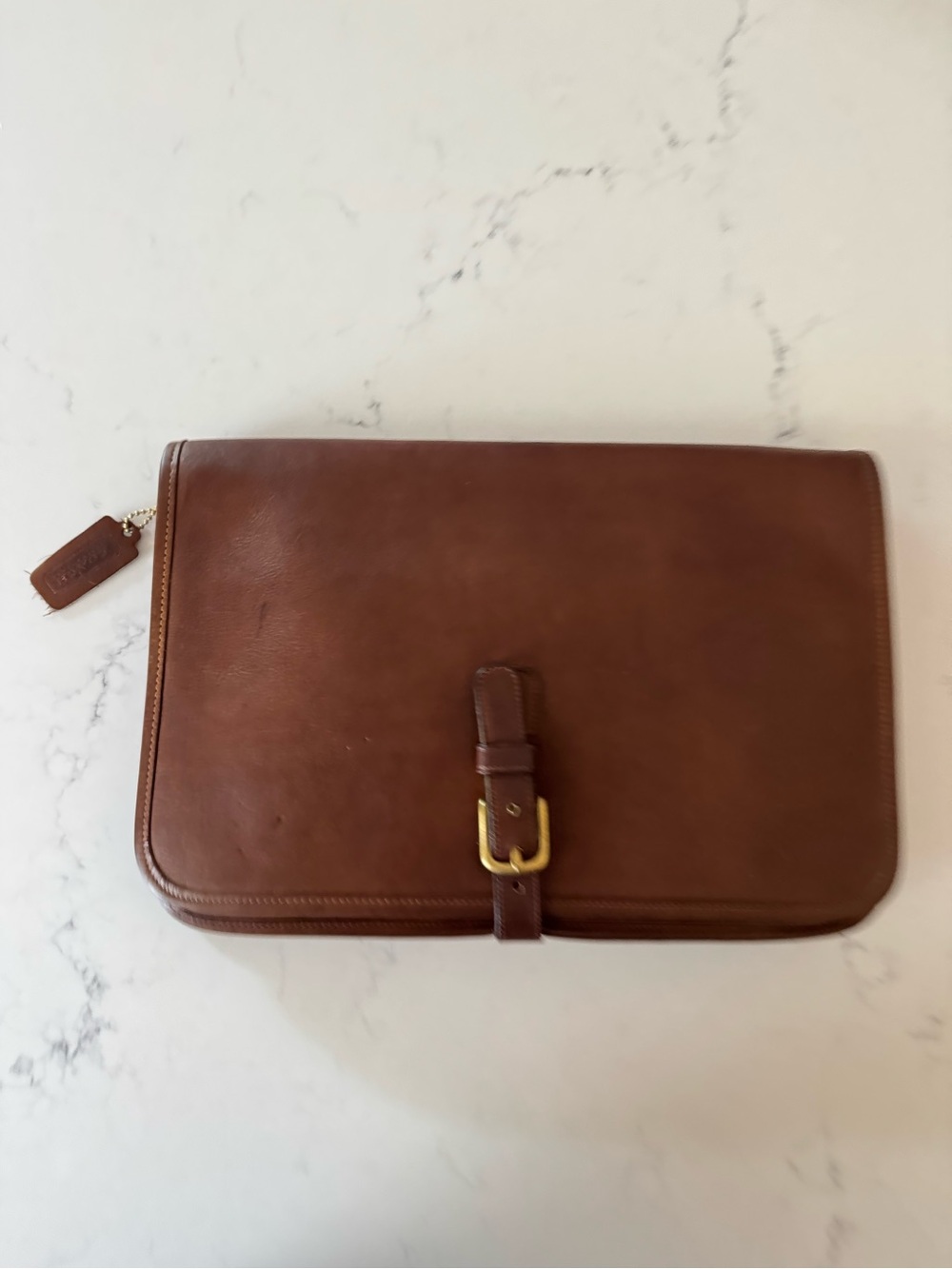 Vintage Coach Buckled Clutch High 9605 in Tabac
